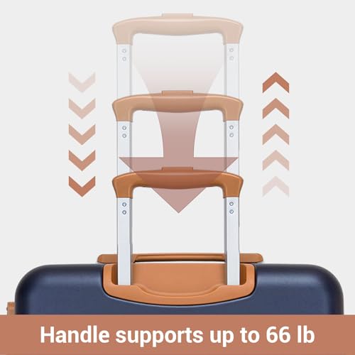 Check in Suitcase 24in Expandable ABS+PC Side Handles luggage Navy