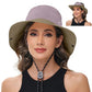 Sun Hats for Women Bucket Hat UV Protection Fishing Hat Wide Brim Safari Hats 2 in 1 Zip