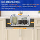 22 Inch Undermount Wet Bar Sink Single Bowl Modern Kitchen Sink White Granite Composite Deep Prep Small Sinks 22"×17"×9"