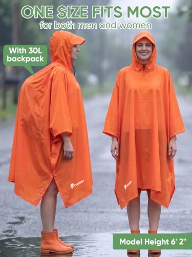 Hooded Rain Poncho for Adults