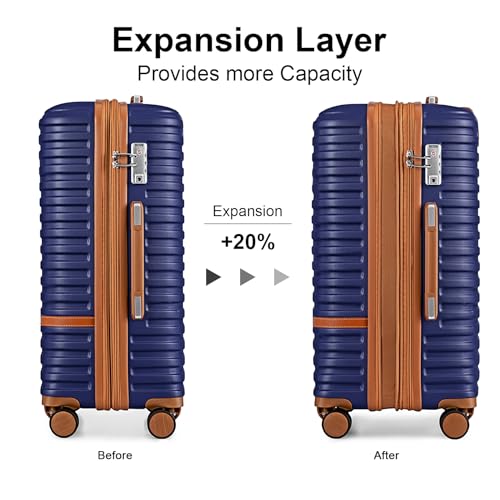 Luggage Set 3 Piece Suitcase Sets with Spinner Wheel (6 Count)