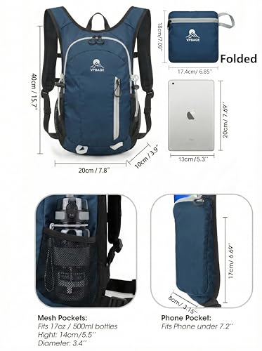 Foldable Small Hiking Backpack with 3 Strap Pockets