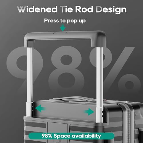 Expandable 20 Inch Carry on Luggage with Front Pocket