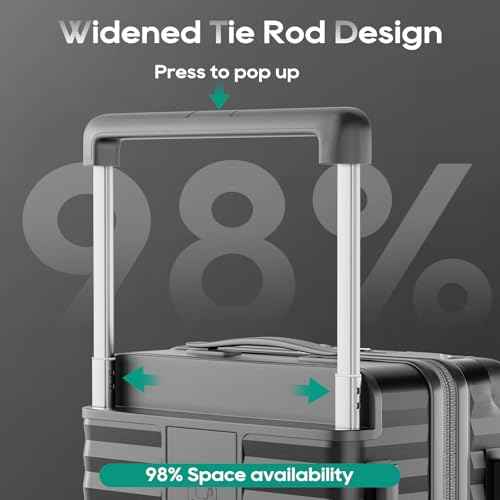 20 Inch Carry on Luggage with Front Pocket and Cup Holder