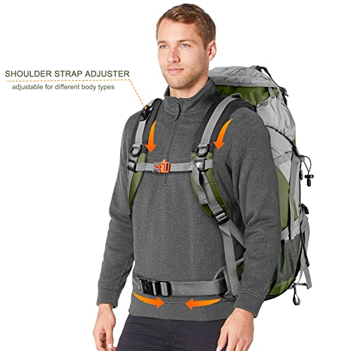 50L Hiking Backpack with Rain Cover for Both Men & Women