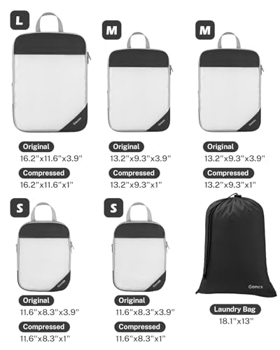 Compression Packing Cubes for Travel (6 Count)