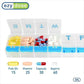Weekly (7-Day) Pill Organizer, 2XL Compact Medicine Case, Blue
