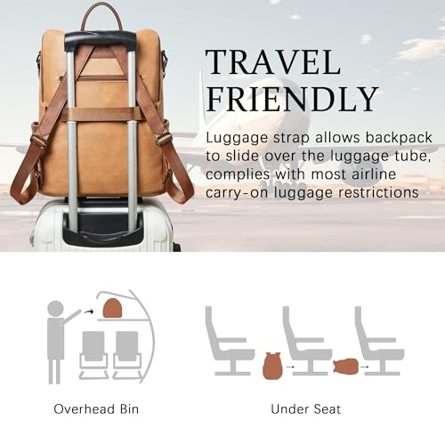 Vegan Leather Laptop Backpack for Women 15.6 inch Work Backpack Fashion Travel Backpack Purse for Business College