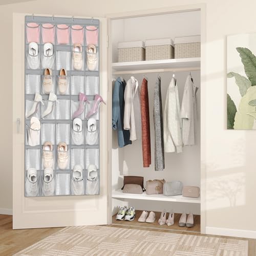 35 Large Pockets Over The Door Shoe Organizer