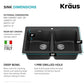 Black 33 in Double Bowl Drop in Granite Kitchen Sink KGD