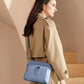 Real Leather Crossbody Bags for Women Travel Wallet Purse Blue