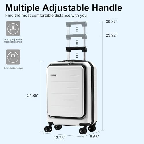 20 Inch Carry On Luggage 22×14×9 Airline Approved with Front Pocket