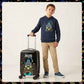 Kids Luggage Set Carry On Rolling Suitcase with U shaped Pillow Toddler Suitcase for Boys Travel Set Rocket Hardside Luggage with Spinner Wheels Airline Approved