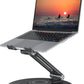 Adjustable Laptop Stand for Desk 360° Rotating Base up to 17" Black