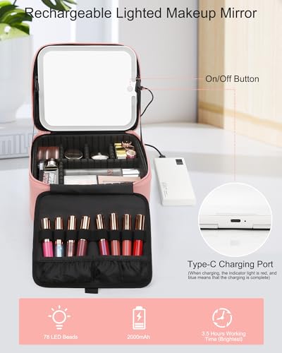 Makeup Bag with LED Mirror