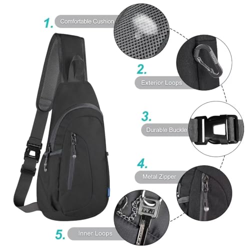 Small Sling Bag Lightweight Crossbody Bag for Women Men Hiking Backpack Travel Shoulder Bags Chest Daypack for Gym Work Casual Cycling Sports Z1
