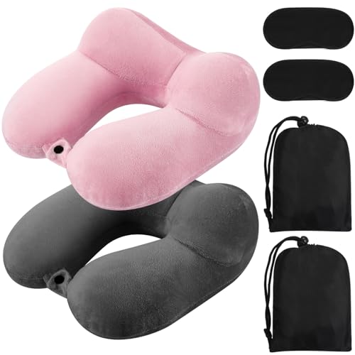 2 Inflatable Neck Pillow Airplane Travel (2 Count)