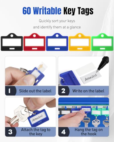 60 Keys Key Lock Box with Code (60 Count)