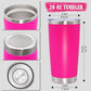20oz Tumbler Insulated Coffee Tumblers with Lid Stainless Steel Hot Pink 1P