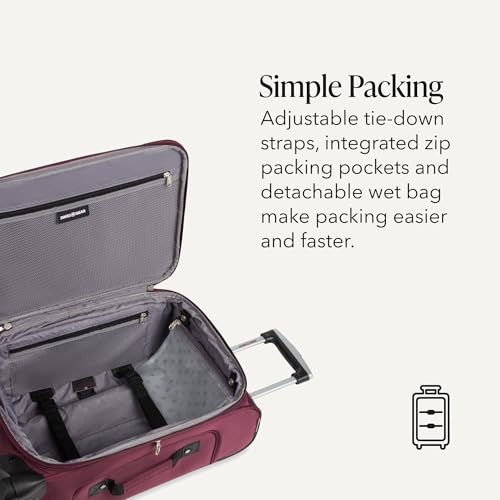 Sion Softside Expandable Spinner Luggage Durable Lightweight Travel Suitcase (3 Count)