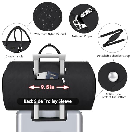 Garment Bag for Travel Convertible Carry on Travel Duffel Bag for Men Women