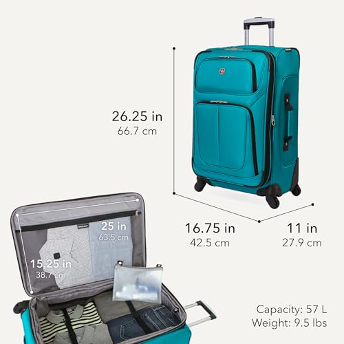 Sion Softside Expandable Spinner Luggage Durable Lightweight Travel Suitcase