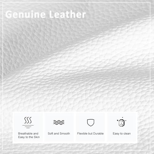 White Genuine Leather Crossbody Bags for Women Travel Wallet Purse