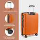 Checked Suitcase 24in Expandable ABS+PC Side Handles luggage Orange