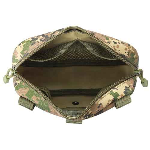 Tactical Molle Admin Pouch Utility Laser Cut EDC Tool Pouch Bag Horizontal Modular Pouches Include US Flag Patch and Keychain