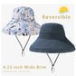 Womens Sun Hats Wide Brim Reversible Bucket Cotton Hat Packable Summer Travel Cap with Hat Clip