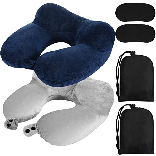 2 Inflatable Neck Pillow Airplane Travel (2 Count)
