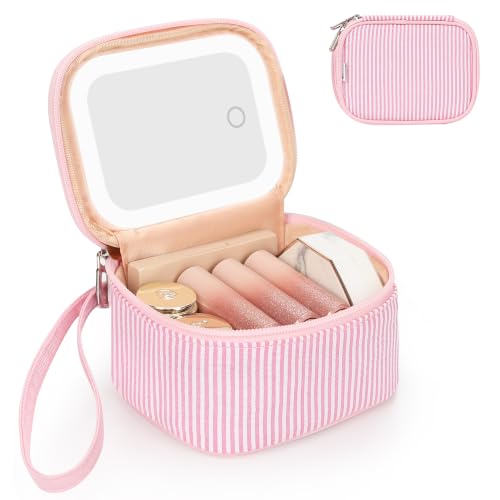 Mini Makeup Bag with Led Mirror with 3 Light Modes