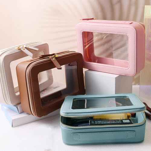 Toiletry bag waterproof cosmetic organizer with handle large opening for travelling