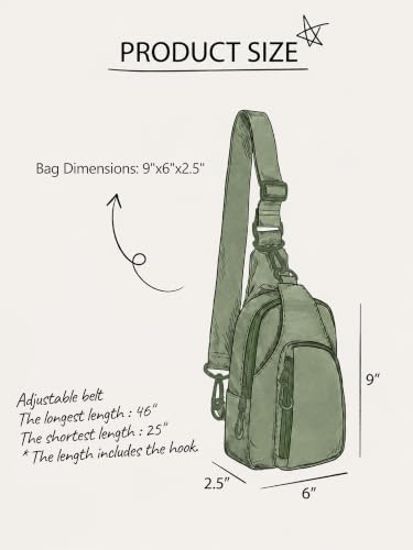 Sling Bag with Adjustable Straps Crossbody Chest Bag Lightweight Small Backpack for Casual Outdoor Traveling Hiking