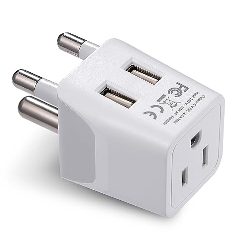South Africa Botswana Travel Adapter Plug With Dual USB + USA Input