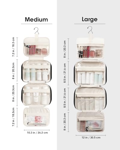 Travel Toiletry Bag for Women Large Hanging Makeup Bag Organizer Toiletries Bag for Full Size Essentials Accessories Cosmetics