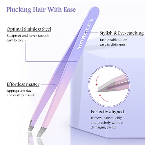 Tweezers Set 9 Pcs Colorful Nail Clipper Kit with Case for Grooming (9 Count)