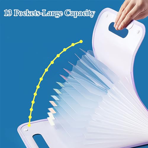 Expanding File Folder 13 Pockets Accordion File Organizer with Labels