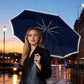 Windproof Automatic Folding Inverted Umbrella with LED