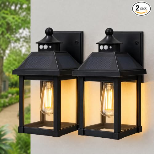 Solar Wall Lights Outdoor Dusk to Dawn Solar Sconces with Motion Sensor (2 Count)