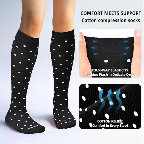 Cotton Compression Socks for Women&Men 20 (2 Count)