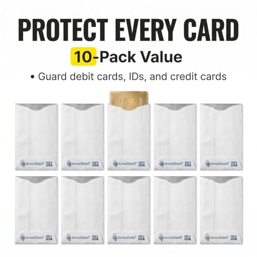 10x RFID Blocking Credit Card"DuPont TYVEK" Sleeves for wallet or purse. Protect your debit cards (10 Count)