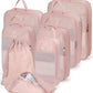 6 Set Space Saving Compression Packing Cubes Lightweight Packing Cube Pink