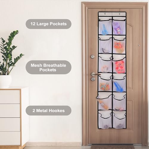 12 Large Pockets Over Door Hanging Shoe Organizer