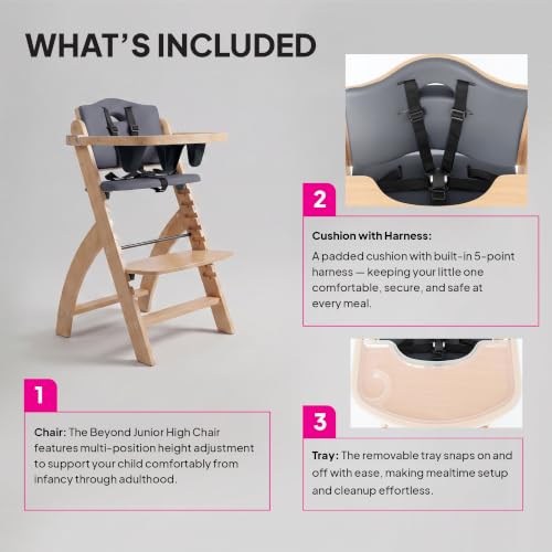 Beyond Junior Convertible Wooden High Chair with Removable Tray