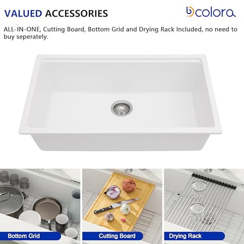 32 Inch Granite Composite White Kitchen Sink