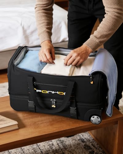 25 Inch Duffle Bag with Wheels and Handle for Men
