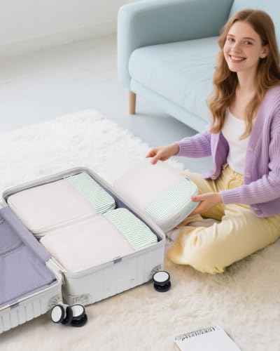 6 Set Compression Packing Cubes for Travel Women Men