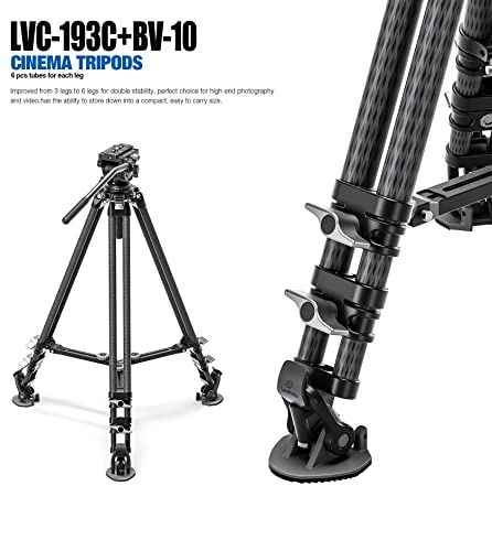LVC 193C Carbon Fiber Twin Leg Video Tripod+BV