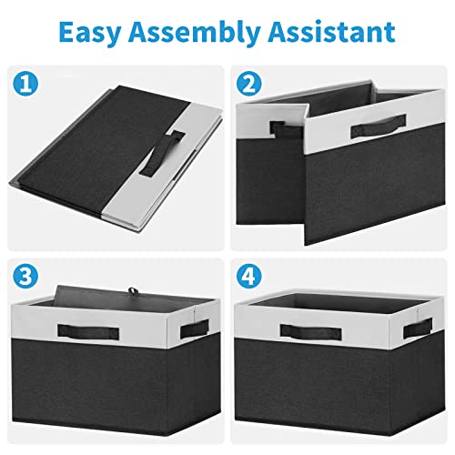 Large Storage Baskets for Shelves 6 Pack (6 Count)